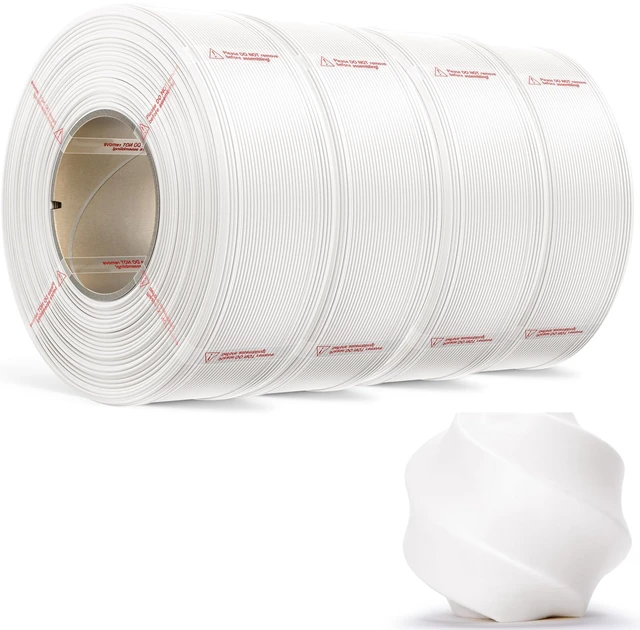 Main image of MarsWork PLA Basic, Pre-Dried Refill Filament 4-Pack Bundle (4kg/8.8lbs) for Reusable Spools, 1.75mm Spool-Less Bulk PLA 3D Printing Filament, Compatible with Bambu Lab 3D Printers White x 4