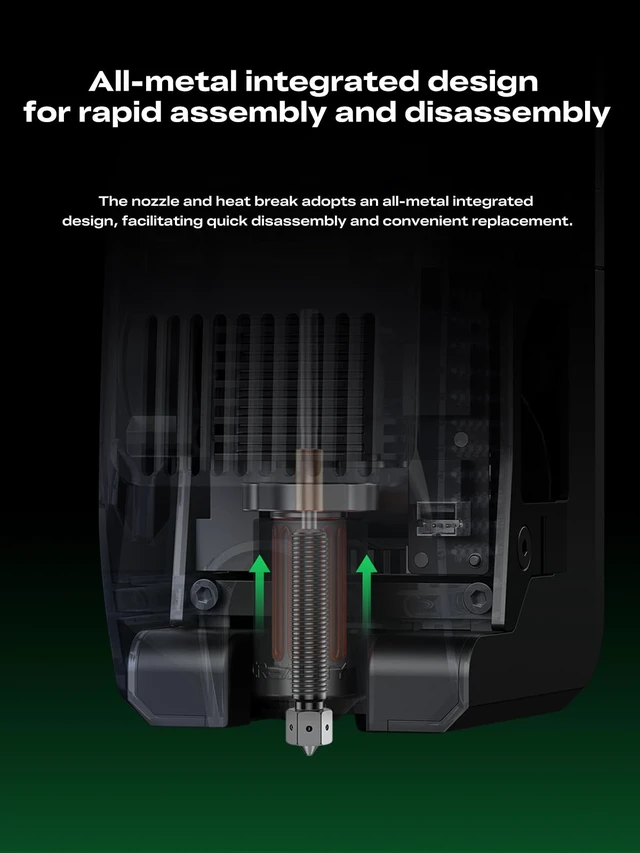 Alt view image 3 of 7 - Creality K2 Plus Genuine E3D Obxidian High Flow Nozzle 0.4mm for K2/K2 Pro/K2 Plus/Creality Hi, Multi-Channel Design for Extreme Speed & Ultimate Wear Resistance