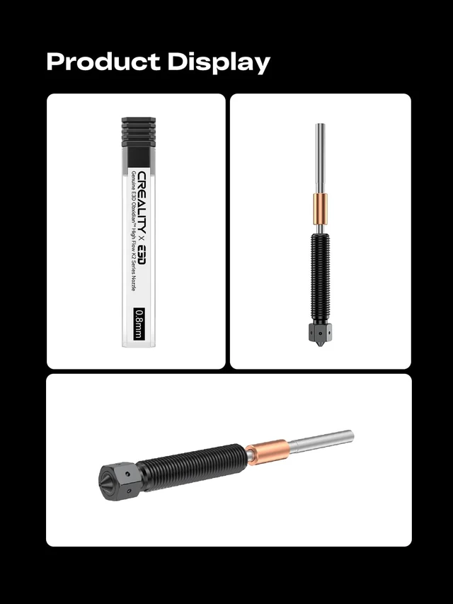 Alt view image 7 of 7 - Creality K2 Plus Genuine E3D Obxidian High Flow Nozzle 0.4mm for K2/K2 Pro/K2 Plus/Creality Hi, Multi-Channel Design for Extreme Speed & Ultimate Wear Resistance
