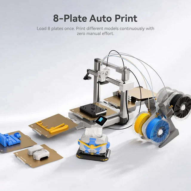 Alt view image 5 of 7 - Chitu Systems 4 Pack Textured PEI Build Plates for Bambu Lab A1 3D Printer | Magnetic Spring Steel Sheets with Hook for PlateCycler C1, 256x256mm High Adhesion Replacement