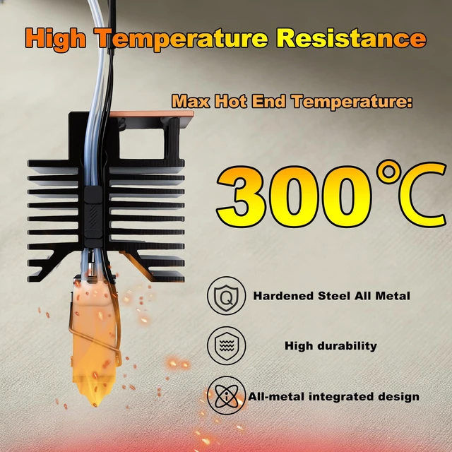 Alt view image 2 of 7 - Henaiser 4Pcs 0.4mm U1 Hotend for Snapmaker U1, Ceramic Hotend with Hardened Steel Nozzle, LeakProof Design, Includes 4 Silicone Socks, Nozzle Cleaning Brush and 4 AntiOverflow Pads