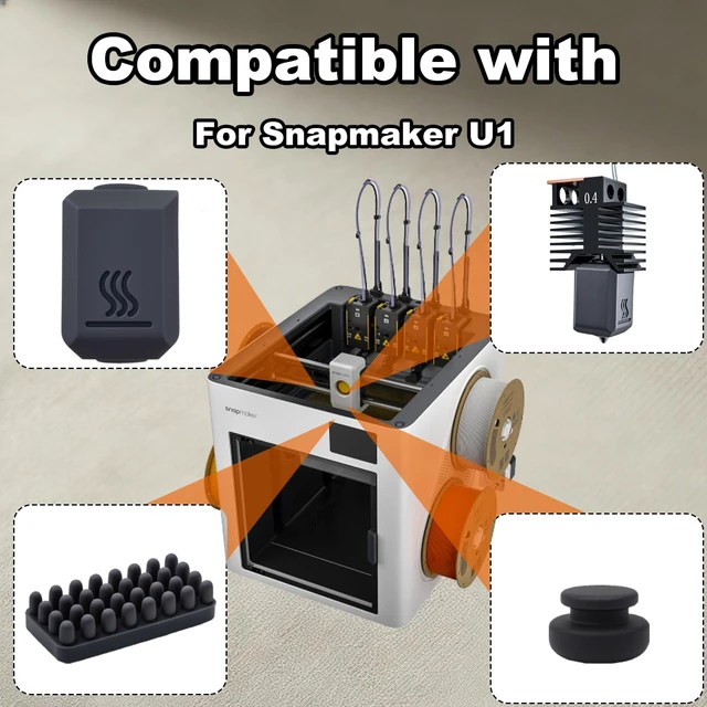 Alt view image 7 of 7 - Henaiser 4Pcs 0.4mm U1 Hotend for Snapmaker U1, Ceramic Hotend with Hardened Steel Nozzle, LeakProof Design, Includes 4 Silicone Socks, Nozzle Cleaning Brush and 4 AntiOverflow Pads
