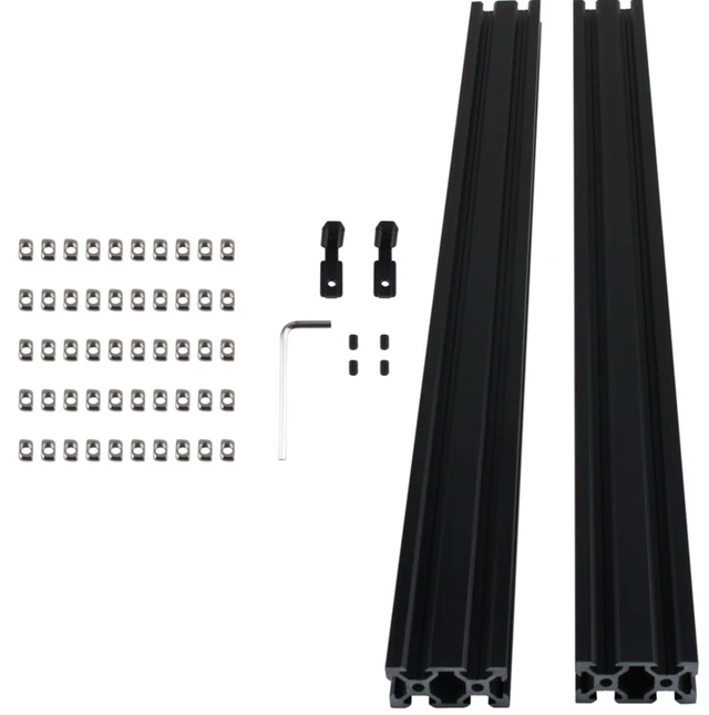 Main image of CNCYEAH Aluminum Profile Extrusion 2040 1000mm 2PCS V Slot Black European Standard Anodized CNC Aluminum Profile 4 Sets connectors 50PCS Nuts 1PC Spanner for DIY 3D Printer