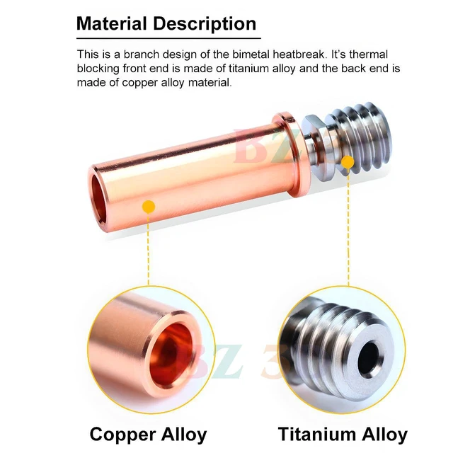 Alt view image 4 of 7 - BZ 3D Vyper All Metal Hotend 24V 40W Kit,Upgrade Bi-Metal Heatbreak,Heater Block Aluminum,Brass Nozzle 0.4mm for Vyper,Kobra Max,Kobra Plus 3D Printer Volcano V5 J-Head Hotend.