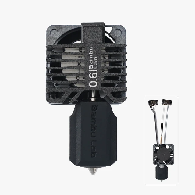 Alt view image 3 of 4 - 3DTOOLS Bamboo LAB Hardened Steel Complete Hotend Kits Set with Fan for Bambu LAB P1,P1P,P1S 3D Printer 0.6MM