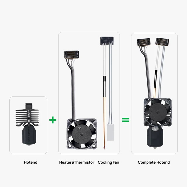 Alt view image 4 of 4 - 3DTOOLS Bamboo LAB Hardened Steel Complete Hotend Kits Set with Fan for Bambu LAB P1,P1P,P1S 3D Printer 0.6MM
