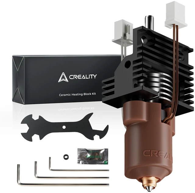 Main image of Creality Upgrade K1C/K1 Max/K1 Ceramic Heating Block Kit 3D Printer Accessories,Terminal with Buckle K1 Series Hotend Kit, Supports 300°C High Temperature and 600mm/s High-Speed Printing 60W Fast