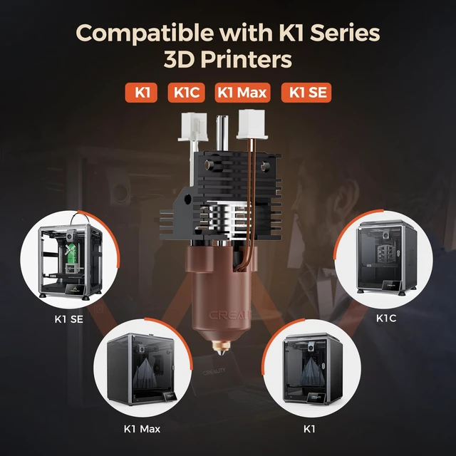 Alt view image 7 of 7 - Creality Upgrade K1C/K1 Max/K1 Ceramic Heating Block Kit 3D Printer Accessories,Terminal with Buckle K1 Series Hotend Kit, Supports 300°C High Temperature and 600mm/s High-Speed Printing 60W Fast