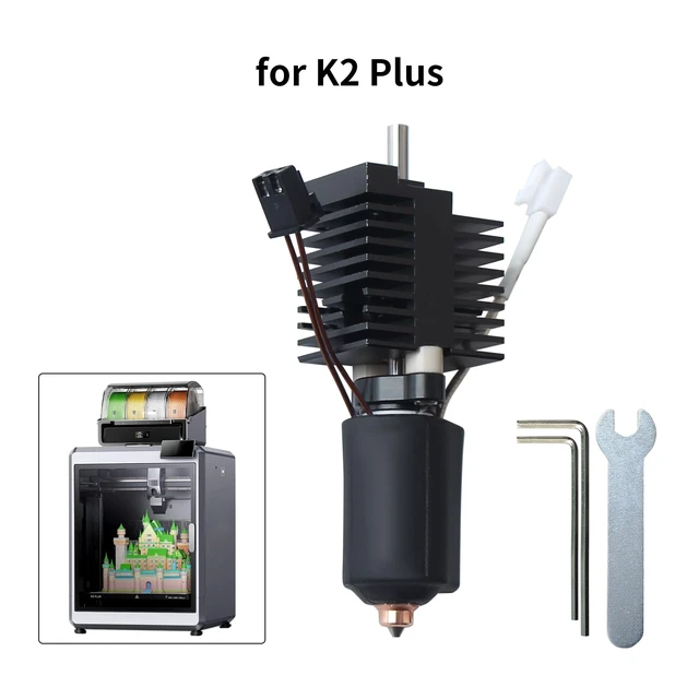 Alt view image 3 of 6 - FYSETC 3D Printer Accessories K2 Plus Print Head Kit: Assembly Extruder Hotend Set Include Heat Break Heating Block Silicone Sock Nozzle Thermistor Heater Cartridge