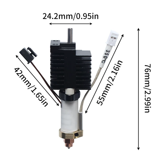 Alt view image 6 of 6 - FYSETC 3D Printer Accessories K2 Plus Print Head Kit: Assembly Extruder Hotend Set Include Heat Break Heating Block Silicone Sock Nozzle Thermistor Heater Cartridge