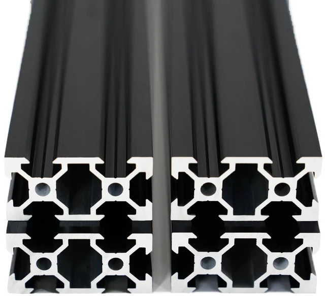 Main image of 4PCS 700mm 2040 V Slot Aluminum Extrusion Profile 27.56 inches Black | European Standard Anodized Linear Rail for DIY 3D Printer and CNC Machines