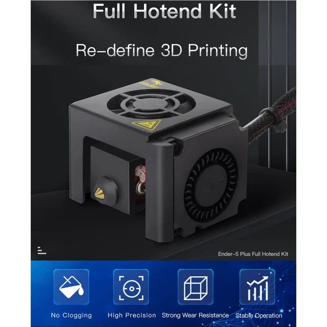 Alt view image 5 of 7 - Creality Original Ender 5 Plus Full Hotend Nozzle Kit Assembled 24V Compatible with Ender 3, Ender3 Pro, Ender 5 and Ender5 Pro 3D Printer