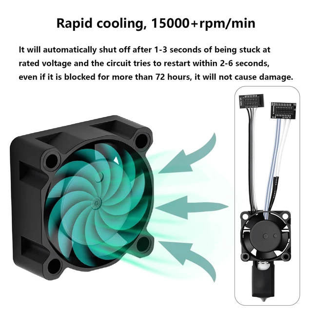 Alt view image 5 of 7 - 2PCS 0.6mm P1S P1P Hotend Complete Kit, Full Assembly Hardened Steel Hot end Print Head with Ceramic Heater, Thermistor, Cooling Fan, Hotend Replacement for Bambu Lab P1 Series