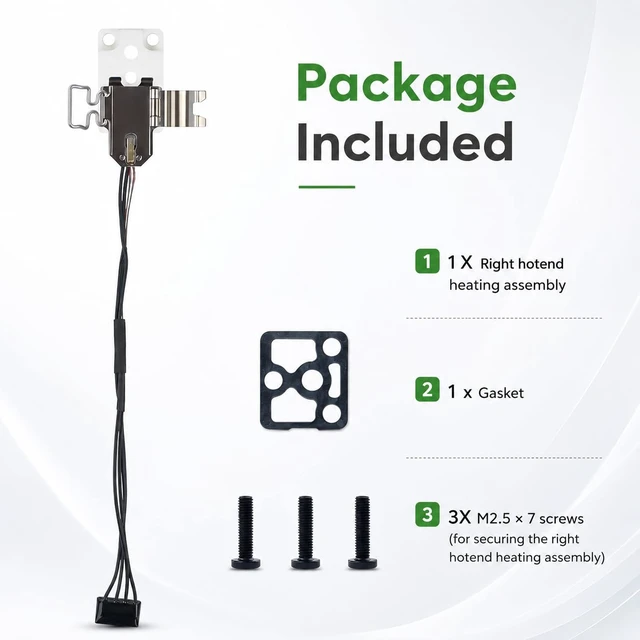 Alt view image 3 of 7 - Bamboo lab H2D Right Hotend Heating Assembly Kit Compatible with Bambu Lab H2D/H2D Laser, Quick-Change Ceramic Heater & Thermistor Sensor, Clamp-Style Replacement with 3 M3-10 Screws