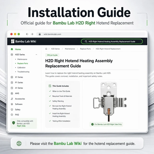 Alt view image 7 of 7 - Bamboo lab H2D Right Hotend Heating Assembly Kit Compatible with Bambu Lab H2D/H2D Laser, Quick-Change Ceramic Heater & Thermistor Sensor, Clamp-Style Replacement with 3 M3-10 Screws