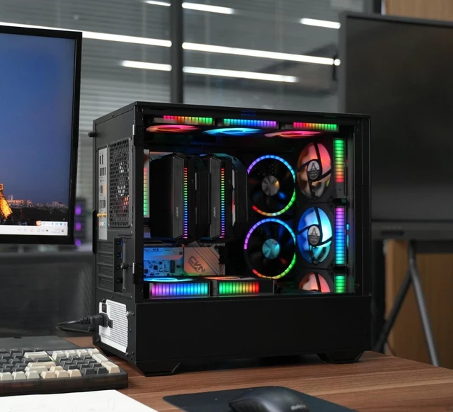 Alt view image 7 of 7 - ALSEYE W700 Pro CPU Cooler Dual-Tower 290W TDP PWM 7 Heat Pipes Copper Bottom Air Cooler ARGB Voice-Activated Synchronized Rhythm Light Cover Koala Fans LGA1700/1200/2011/2066 AM5/AM4 (Black)