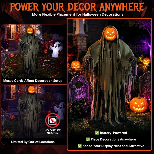 Alt view image 2 of 7 - Battery Adapter for Halloween Animatronics, 6V 2A/5.9V 2A with 10FT Cable | Halloween Lighted Holiday Displays, Battery Holder with 2.1mm DC Plug On/Off Switch, Requires 4 D Batteries (Not Included)