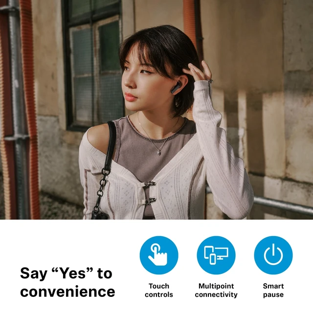 Alt view image 6 of 7 - Sennheiser ACCENTUM Open Wireless Earbuds - Open Ear Buds Design, Dynamic Sound & Bluetooth 5.3, IPX4 Splash Protection, 28 Hours Battery Life, USB-C Charging Case, Music, Phone Calls, Travel, Black