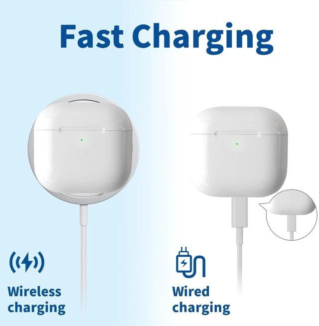 Alt view image 3 of 6 - Wireless Charing Case for Air Pods 4 Charging Case Compatible with Air Pod 4th Generation Charger Cases Replacement Only, Without Earbuds - White