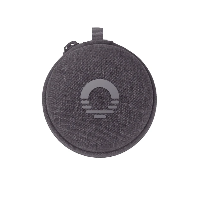 Alt view image 3 of 3 - Ozlo Sleepbuds® Travel Case | Hard Case for Sleep Headphones | Woven Fabric with Zipper Closure | Mesh Pocket for Storing Charging Cable | Gray