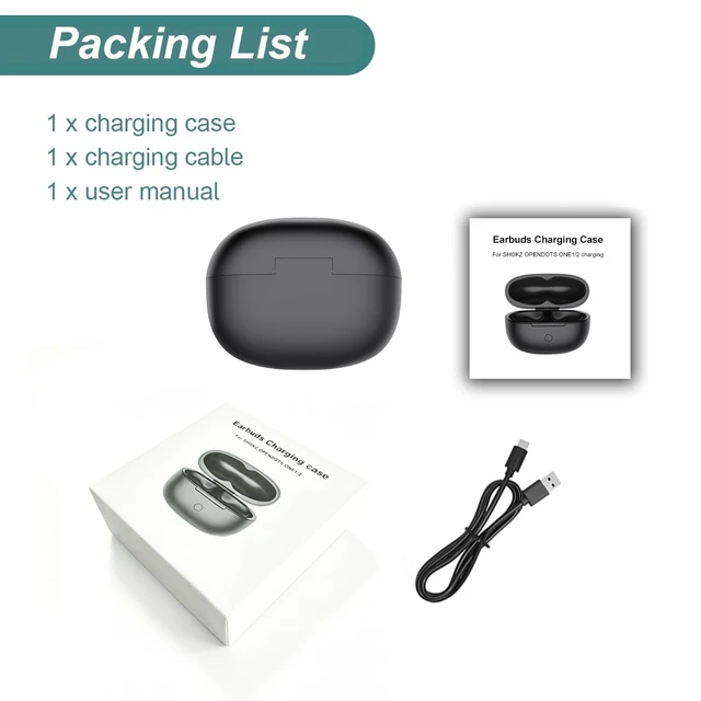 Alt view image 7 of 7 - Charging Case for Shokz OpenDots 2 & One Earbuds (Not for Air Edition) | Replacement Charger Case Cover for Shokz Opendots 2/1 E320 E310 Open Ear Headphones
