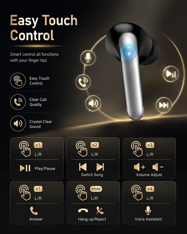 Alt view image 2 of 7 - Wireless Earbuds for Samsung Galaxy S26 S25, Bluetooth in-Ear Headphones | Wireless Bluetooth ear buds for Samsung Galaxy phones S26 FE/S26 Ultra/S26+/S26, S25 S24 Z Fold8 Ultra/7/Z Flip8 Earphones