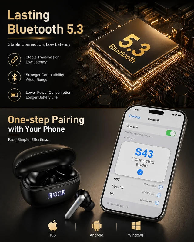 Alt view image 7 of 7 - Wireless Earbuds for Samsung Galaxy S26 S25, Bluetooth in-Ear Headphones | Wireless Bluetooth ear buds for Samsung Galaxy phones S26 FE/S26 Ultra/S26+/S26, S25 S24 Z Fold8 Ultra/7/Z Flip8 Earphones
