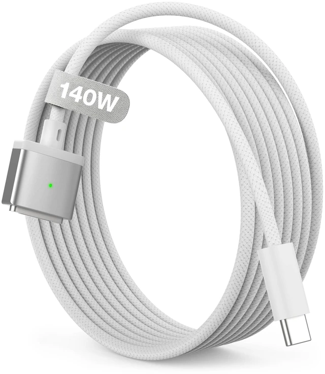 Main image of Hugener 140W Magnetic 3 Cable USB-C 6.6FT for MacBook Air Pro Charger | M5/M4/M3/M2 Cable for MacBook Air (13"/15" 2026/2025/2024/2023/2022), Pro (16"/14" 2026/2025/2024/2023/2021), White
