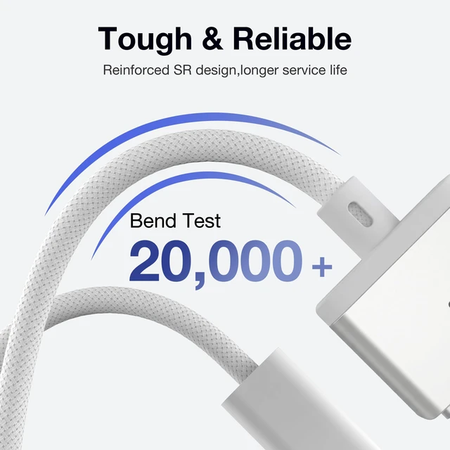 Alt view image 6 of 7 - Hugener 140W Magnetic 3 Cable USB-C 6.6FT for MacBook Air Pro Charger | M5/M4/M3/M2 Cable for MacBook Air (13"/15" 2026/2025/2024/2023/2022), Pro (16"/14" 2026/2025/2024/2023/2021), White