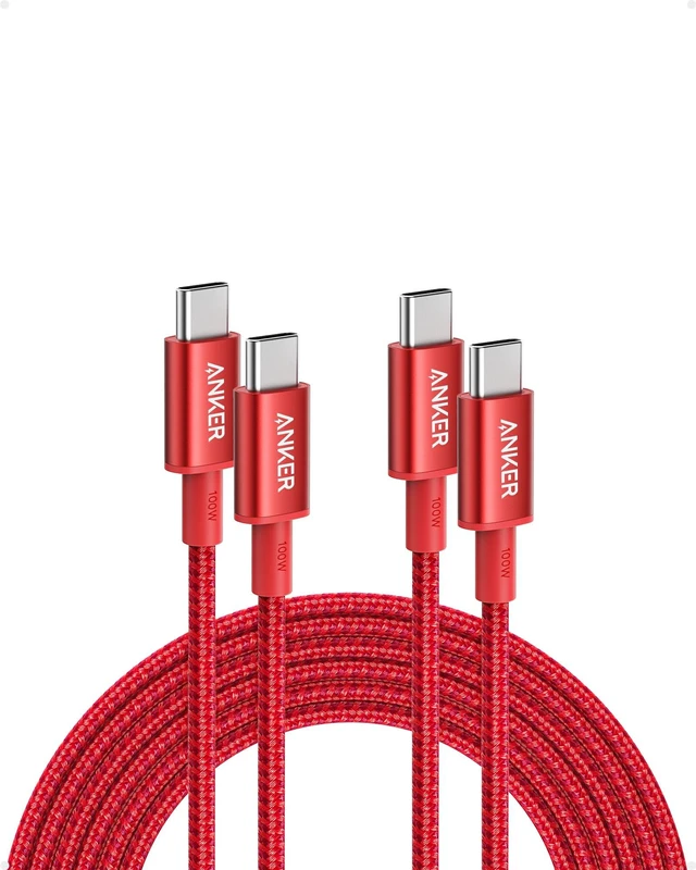 Main image of Anker USB C to USB C Cable, 100W Fast Charging Cable (2-Pack, 10 ft, Red) | For iPhone 17 Series, MacBook Pro 2020, Pixel, and More (Not for Video Output)