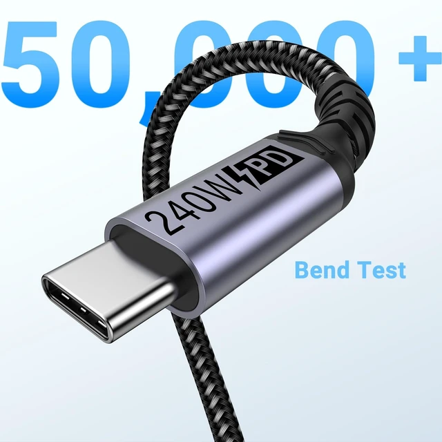 Alt view image 7 of 7 - SUMPK Long USB 4 Cable 10ft 240W, 2 Packs, 40Gbps Data, 8K Video Monitor