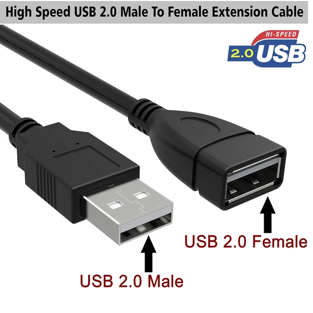 Alt view image 3 of 6 - SaiTech IT 10 Pack Speed USB 2.0 Extension Cable 480Mbps Male A to Female A for Laptop/PC/Printers - 3 Feet - 1M