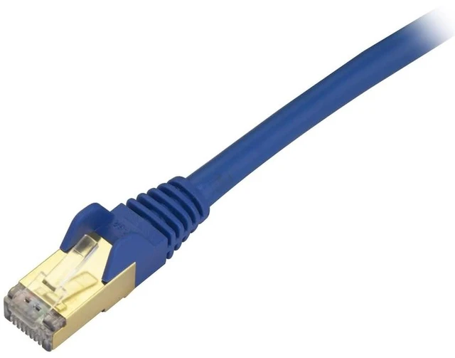 Alt view image 3 of 3 - StarTech 12ft Cat6a Snagless Ethernet Cable, Blue (C6ASPAT12BL) | 100W PoE delivery, Gold-plated RJ45, Patch Cable, Ethernet Cord, 10 Gigabit, 10GbE, Network, TIA, 26AWG copper, Shielded