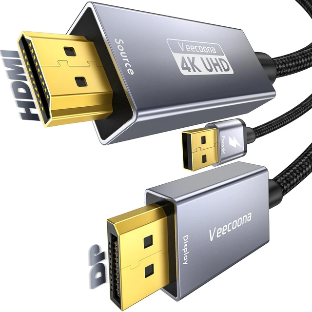 Main image of Active HDMI to DisplayPort Cable Uni-Directional 10FT (4K@60Hz/1080P@120Hz) | HDMI Source to DP Monitor Adapter Display Port Cord Compatible with Laptop, AMD, NVIDIA, PS5, Xbox and More