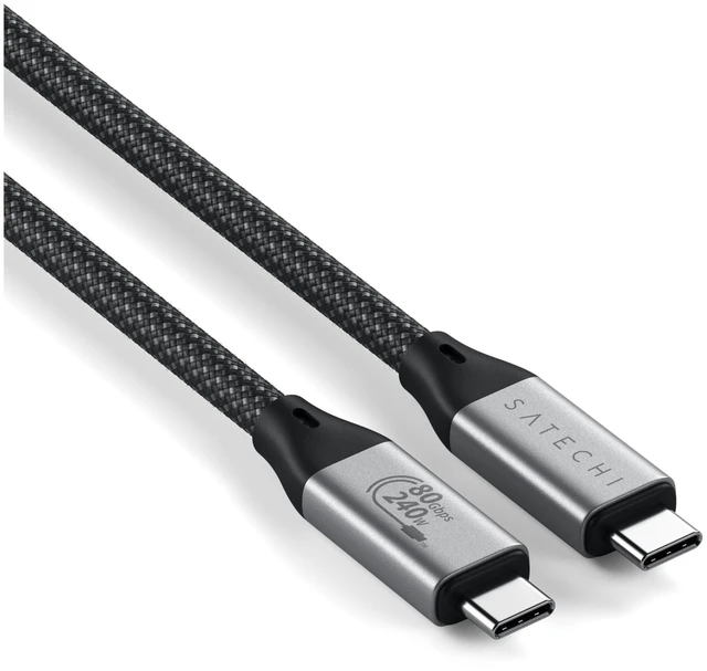 Main image of Satechi USB4 V2 Pro Cable, 240W Charging, Up to 120Gbps Data Transfer | 1.2 m/3.9 ft length, up to 120 Gbps data transfer, 8K display support, Thunderbolt 5/4/3 compatible, for MacBook, Windows