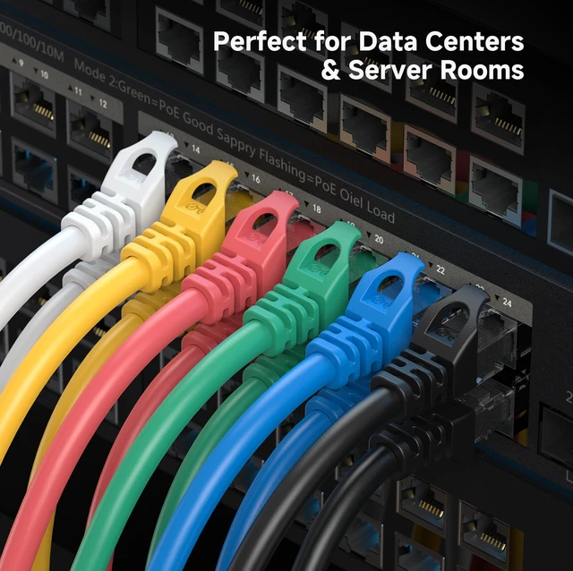 Alt view image 7 of 7 - Cable Matters 10Gbps 5-Pack Snagless Cat 6 Ethernet Cable, 14ft, White | 24 AWG Bare Copper, Gold-Plated RJ45, PoE++, 550MHz Bandwidth, Cat6 Cable, Ethernet Cord
