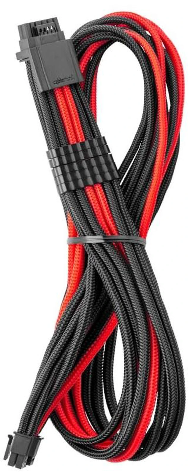 Main image of CableMod Pro ModMesh Universal 12V-2x6 PCIe Cable (Black + Red, 16p to 16p) | Nylon Pro Series. 16-pin to 16-pin, 60cm. 12V-2x6 StealthSense connector. Any PSU with native 12V-2x6 output.