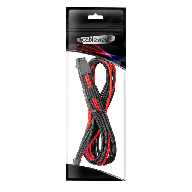 Alt view image 4 of 4 - CableMod Pro ModMesh Universal 12V-2x6 PCIe Cable (Black + Red, 16p to 16p) | Nylon Pro Series. 16-pin to 16-pin, 60cm. 12V-2x6 StealthSense connector. Any PSU with native 12V-2x6 output.