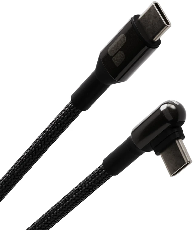 Main image of USB-C Cable Right-Angle Fast Charging Type C Charger Cord 9ft 10in | 60W USB-C Power Delivery, high-speed data, braided build with one straight and one right-angle end, for The Handy 2.
