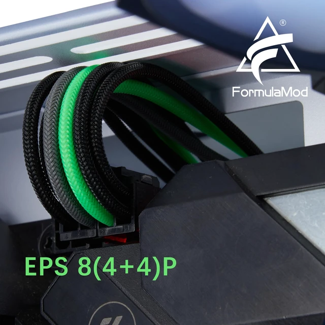 Alt view image 6 of 7 - Formulamod Sleeve Extension Power Supply Cable Kit 18AWG ATX 24P+ EPS 8-P+PCI-E8-P with Combs for PSU to Motherboard/GPU Fm-NCK3 (Black Grey Green)
