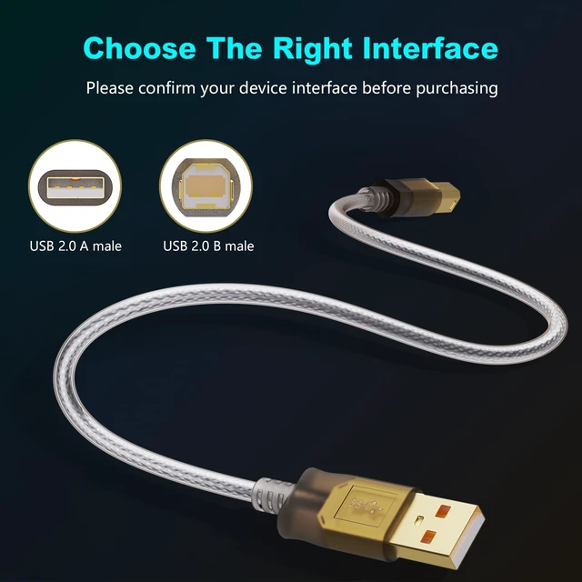 Alt view image 2 of 7 - Printer Cable 50Ft,2.0 Printer Scanner Cable Cord USB Type A Male to B Male High Speed for HP, Canon, Lexmark,Dell, Xerox, Samsung etc(50Ft/15M)