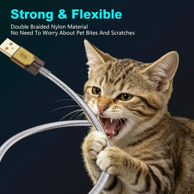 Alt view image 7 of 7 - Printer Cable 50Ft,2.0 Printer Scanner Cable Cord USB Type A Male to B Male High Speed for HP, Canon, Lexmark,Dell, Xerox, Samsung etc(50Ft/15M)