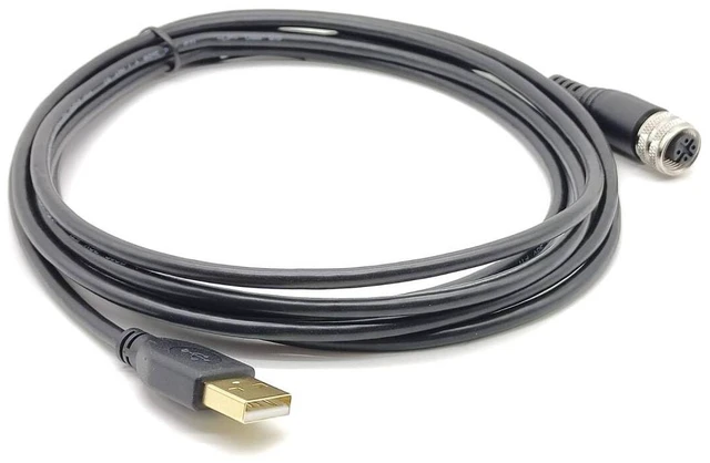 Alt view image 3 of 7 - M12 4 Pin A Code Female to USB 2.0 A Male M12 to USB Cable Assembly 3 Meters AWG26