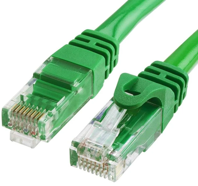 Main image of Cat 6 Ethernet Cable 100 ft, Cat6 Patch Cables 10Gbps LAN Cable, 550MHz Network Cable, RJ45 Connectors, Compatible with Gaming Computer, Laptop, Modem, Router, HDTV, Gaming Console - Green