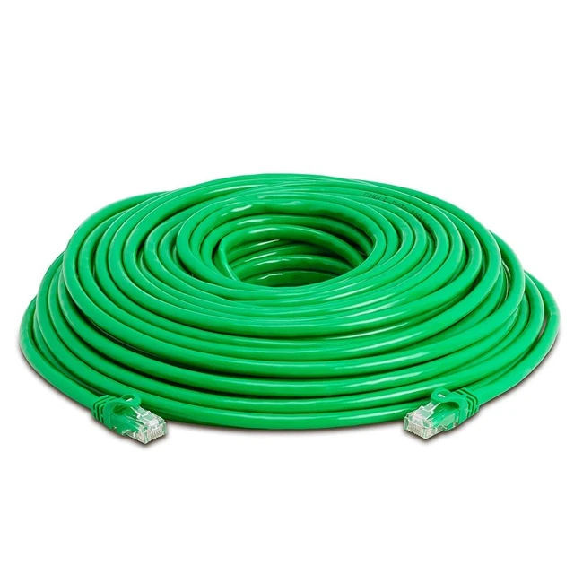 Alt view image 2 of 7 - Cat 6 Ethernet Cable 100 ft, Cat6 Patch Cables 10Gbps LAN Cable, 550MHz Network Cable, RJ45 Connectors, Compatible with Gaming Computer, Laptop, Modem, Router, HDTV, Gaming Console - Green