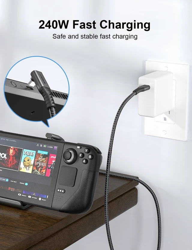 Alt view image 3 of 7 - Right Angle USB 4 Cable for 90 Degree Thunderbolt 4 Cable Grey 6FT | 40Gbps Data Transfer, PD3.1 QC5.0 240W Fast Charging, 8K@60Hz Video Cable, for MacBook Air Pro, iPad, iPhone 17, Monitor, SSD