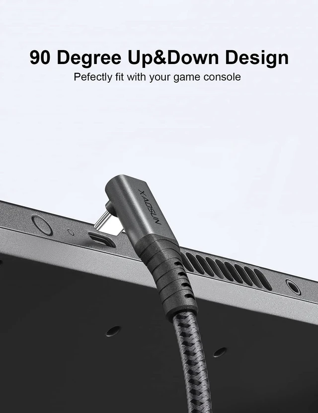Alt view image 2 of 7 - Right Angle USB 4 Cable for 90 Degree Thunderbolt 4 Cable Grey 6FT | 40Gbps Data Transfer, PD3.1 QC5.0 240W Fast Charging, 8K@60Hz Video Cable, for MacBook Air Pro, iPad, iPhone 17, Monitor, SSD