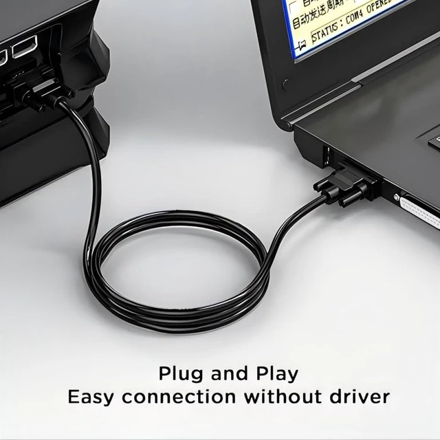 Alt view image 6 of 7 - 10Ft/3m DB37 28AWG Male to Female RS232 Serial Extension Cable | D-SUB 37 Pin Gold Plated Connector, Straight Through Cord, Compatible with PC Printers and Modems