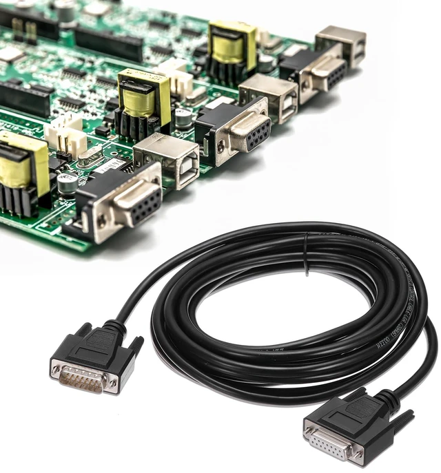 Alt view image 4 of 6 - DB15 Serial Cable, 28AWG Aluminium Foil Shielded DB15 Male to Female Straight Through Serial Cable for Data Communication, 16.4 ft