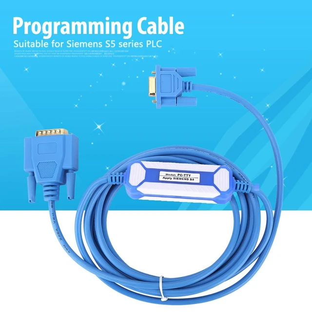 Alt view image 3 of 7 - Fafeicy Programming Cable for 6ES5734-1BD20 S5 Series PLC, PC to USB Adapter, 7 Core Insulated PVC Cable Blue